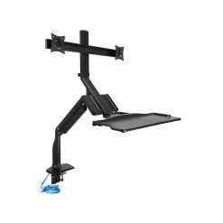 Mount-It! Adjustable Dual-Monitor Mount, Up To 27", Black (MI-7984)