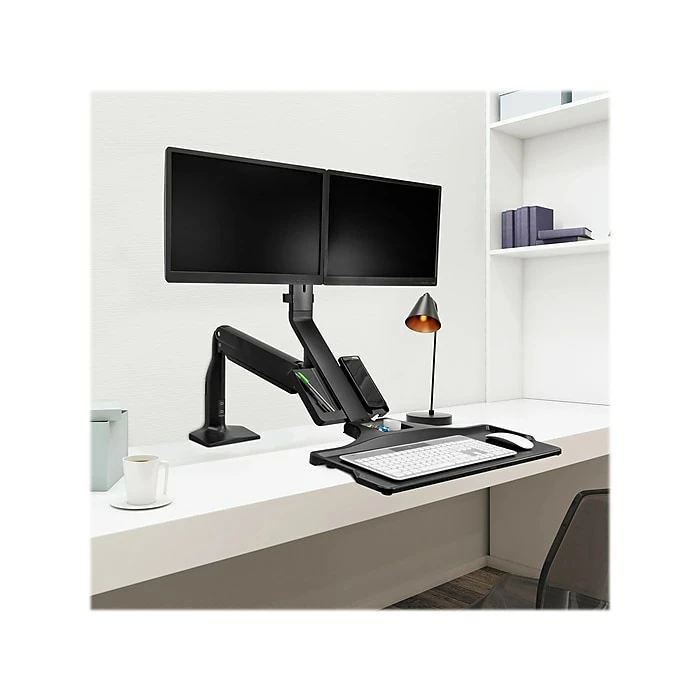 Mount-It! Adjustable Dual-Monitor Mount, Up To 27", Black (MI-7984) - Image 5