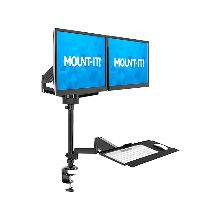 Mount-It! Adjustable Monitor Mount, Up To 32", Black (MI-7996) - Image 2