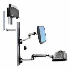 Ergotron® LX Wall Mount System, 18 1/4" X 35" X 34", Polished Aluminum/Black (45-253-026)