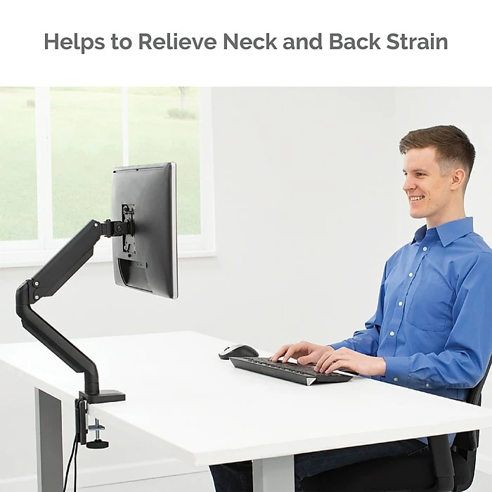 Fellowes Platinum Series Adjustable Monitor Arm, Up To 32", Black (8043301) - Image 6