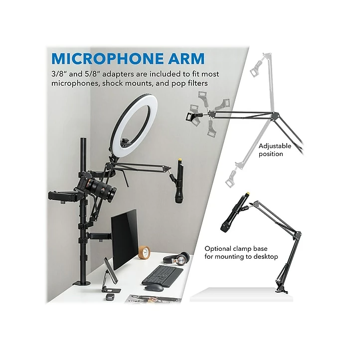 Mount-It! All-in-One Adjustable Studio Camera Setup Dual Mount, Up To 32", Black (MI-482) - Image 4