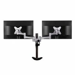 QualGear Adjustable Monitor Mount, Up To 27", Gray/Silver (QG-DM-02-016)