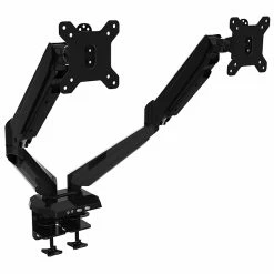 Megamounts GMT324G 15 In. To 27 In. Screens Fully Adjustable Tilt And Swivel Articulating Double Arm Monitor Desk Mount