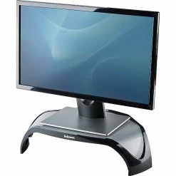 Fellowes Smart Suites Corner Monitor Riser, Up To 32", Black (8020101)