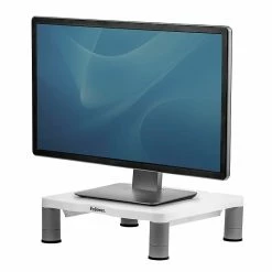 Fellowes Standard Adjustable Monitor Riser, Up To 32", Platinum (91712)