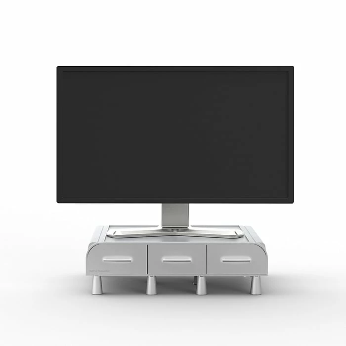 Mind Reader Perch PC, Laptop, IMAC Monitor Stand And Desk Organizer, Silver (MONSTA3D-SIL) - Image 5