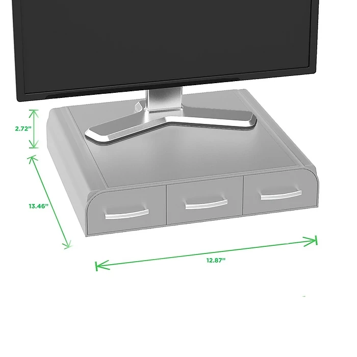 Mind Reader Perch PC, Laptop, IMAC Monitor Stand And Desk Organizer, Silver (MONSTA3D-SIL) - Image 6