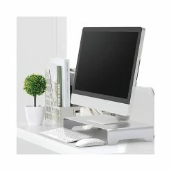 Innovera® Slim Aluminum Monitor Riser, 15 3/4 X 8 1/4 X 2 1/2, Silver