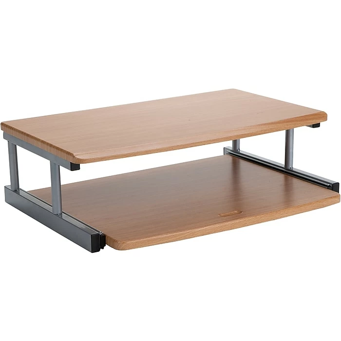 Mind Reader 2 Tier Monitor Riser, Brown (2TSLIDE-BRN) - Image 2