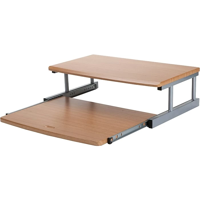 Mind Reader 2 Tier Monitor Riser, Brown (2TSLIDE-BRN) - Image 4