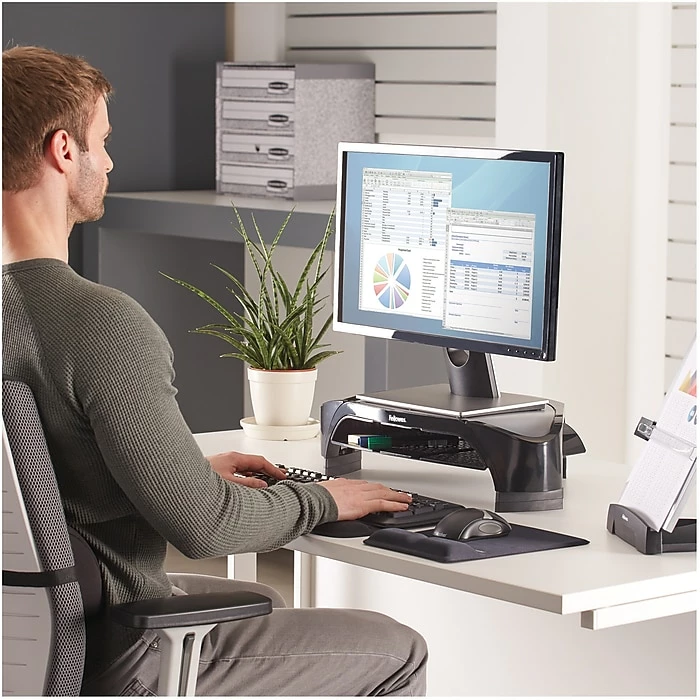 Fellowes Smart Suites Monitor Riser Plus, Adjustable, Up To 21", Black (8020801) - Image 5