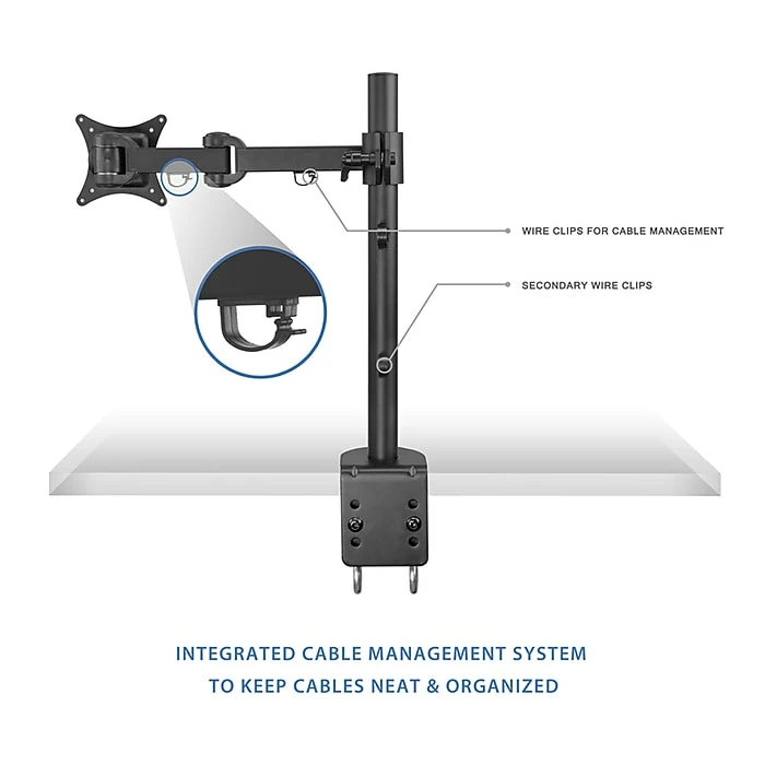 Mount-It! Mount It Mount-lt! Adjustable Monitor Arm, Up To 27", Black (MI-751) - Image 3