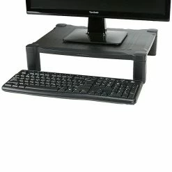 Mind Reader Adjustable Plastic Monitor/Laptop Stand, Black (PLMONST-BLK)