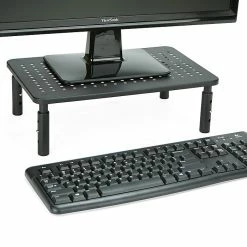 Mind Reader Rectangle Monitor Stand, Ventilated Metal For Computer, Laptop,Monitor, Black (4LEGMET-BLK)