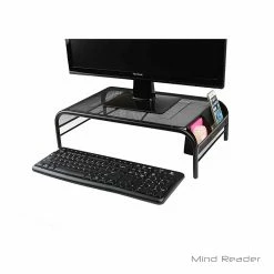 EMS Mind Reader MESHM-BLK Metal Mesh Monitor Stand With No Drawer, Black