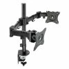 Post-it 3M Dual Monitor Mount, Swivel, Tilt, Rotate, Two Monitors Up To 28.5" & 20 Lbs. Each, Clamp Or Grommet, No Tools, Black (MM200B)