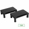 Mind Reader Small Monitor Stand, Durable Plastic Monitor Riser, For Computer Monitor, Laptop, 2/Pack, Black (2SMPLMON-BLK)
