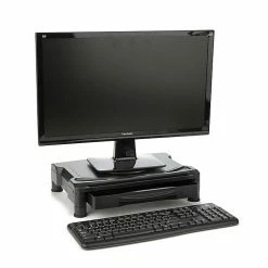Mind Reader Rotative Adjustable Monitor Stand And Desk Organizer, Black (DRAWSWIV-BLK)