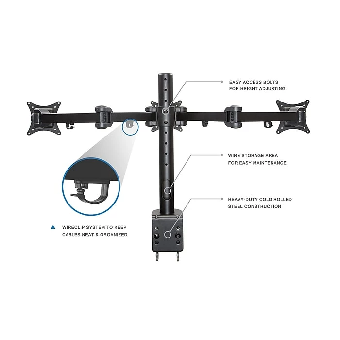 Mount-It! Full-Motion Triple Monitor Desk Mount For 13"-24" ' Screens (MI-753) - Image 2