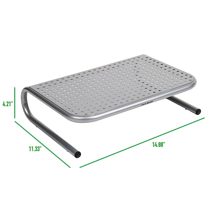 Mind Reader Metal Monitor Stand, Monitor Riser For Computer/Laptop/Desk/iMac 2-Pack, Silver (2METMONST-SIL) - Image 3