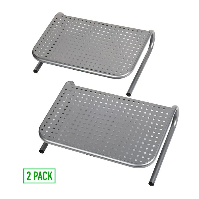 Mind Reader Metal Monitor Stand, Monitor Riser For Computer/Laptop/Desk/iMac 2-Pack, Silver (2METMONST-SIL) - Image 4