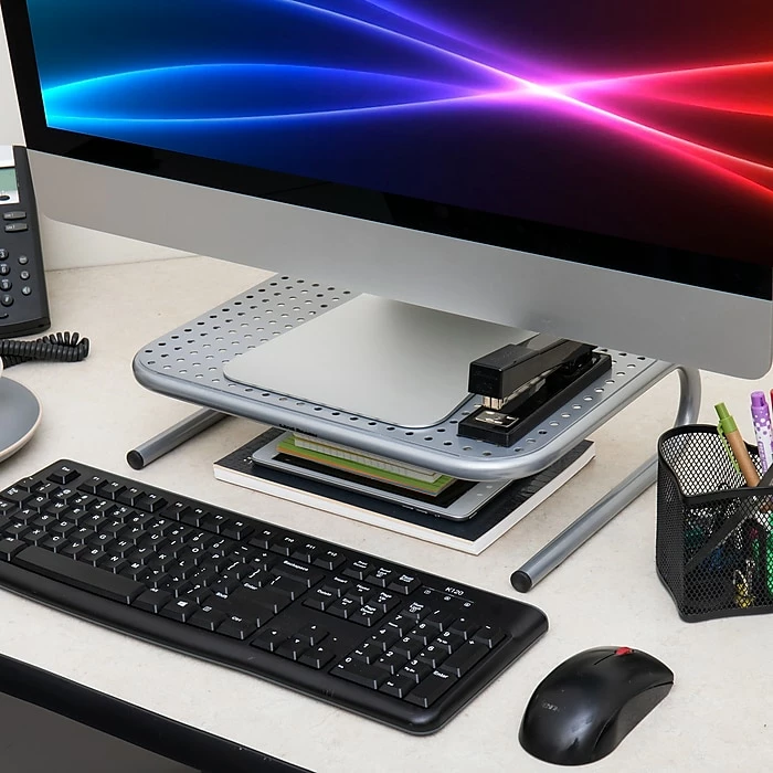 Mind Reader Metal Monitor Stand, Monitor Riser For Computer/Laptop/Desk/iMac 2-Pack, Silver (2METMONST-SIL) - Image 5