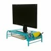 Mind Reader Metal Mesh Monitor Stand And Desk Organizer With Drawer, Desktop Monitor Stand Organizer, Turquoise (MESHMONSTA-TUR)