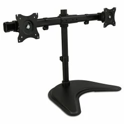 Mount-It! Adjustable Dual Monitor Freestanding Desk Stand, Up To 27", Black (MI-1781)