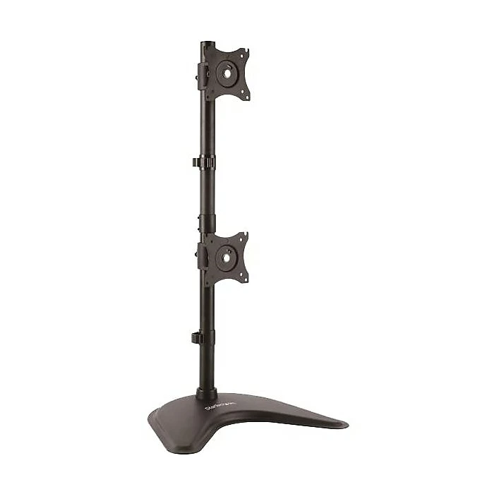 StarTech Vertical Dual Monitor Stand, Steel, Adjustable, Up To 27", Black (ARMBARDUOV)
