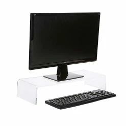 Mind Reader Acrylic Monitor Stand, Durable Monitor Riser For Computer, Laptop, IMac, Dell, Printer Stand, Clear (ACRMON-CLR)