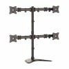 StarTech Quad Monitor Stand, Steel, For VESA Mount Monitors, Adjustable, Up To 27", Black (ARMBARQUAD)