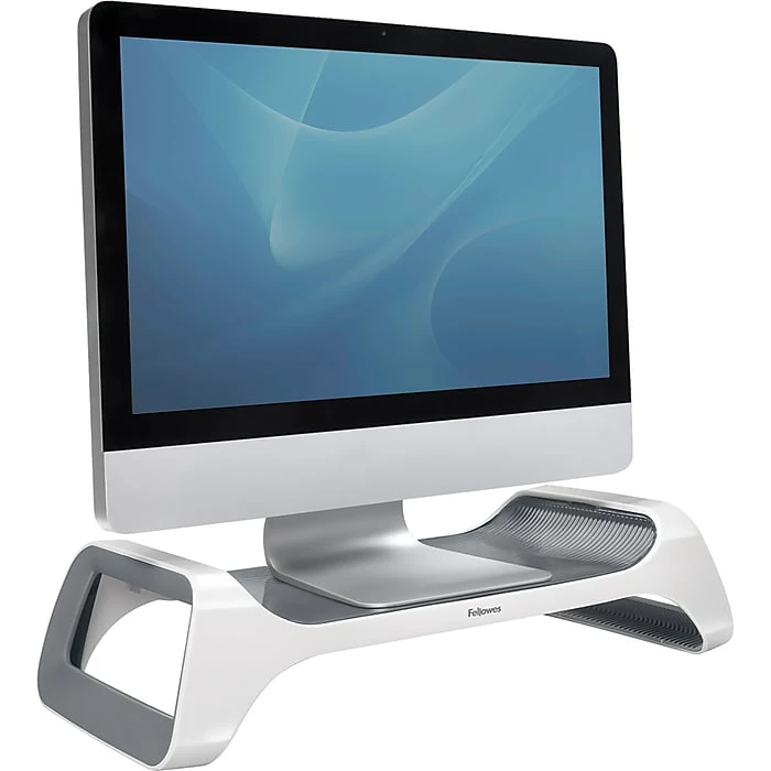 Fellowes I-Spire Series Monitor Stand, Up To 21", White/Gray (9311101) - Image 3