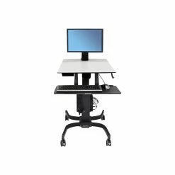 Ergotron WorkFit-C Monitor Stand, Up To 24" Monitor, Gray/Black (24-215-085)