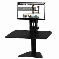 Victor Technology High Rise™ Manual Single Monitor Standing Desk, 28" W, Laminate Wood (DC300)
