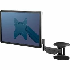Fellowes Wall Mount Adjustable Monitor Arm, Up To 42", Black (8043501)