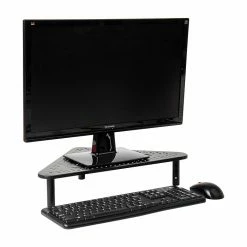 Mind Reader Monitor Stand Riser, Metal Triangle Adjustable, Ventilated Metal For Computer, Laptop, Monitor, Black (TRISTAND-BLK)