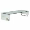 Mount-It! Glass Computer Monitor Stand With Brushed Aluminum Legs, 66 Lbs. Capacity (MI-7264)