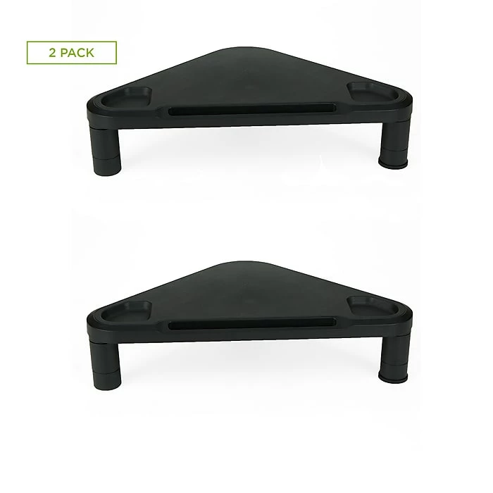 Mind Reader Monitor Stand Riser, For Computer Monitor, Laptop, 2/Pack, Black (2PLTRISTA-BLK)