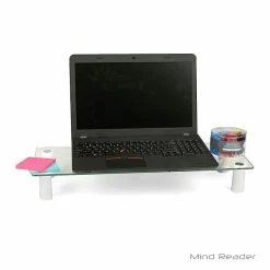 EMS Mind Reader GLASSMON-CLR Glass Monitor Stand Riser, Clear