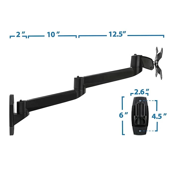 Mount-It! Modular Mount Adjustable Monitor Stands, Up To 27" Monitors, Black (MI-33114-BLK) - Image 5