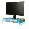 Mind Reader Metal Mesh Monitor Stand And Desk Organizer With Drawer, Blue (MESHMONSTA-BLU)
