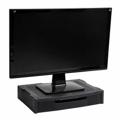 Mind Reader Monitor Stand With Storage Drawer, Black, (SUPMONST-BLK)