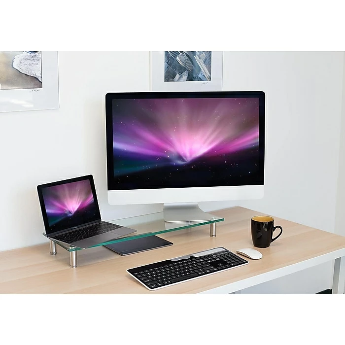 Mount-It! Extra Wide Elevated Computer Monitor, Laptop, And TV Stand (MI-7261) - Image 2