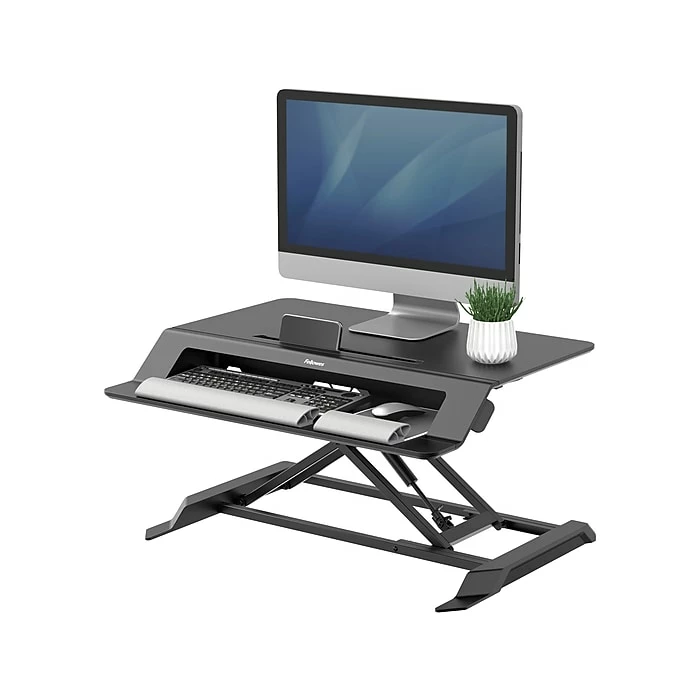 Fellowes Ergotron WorkFit-S Single LD Sit-Stand Workstation Standing Desk Adjustable Monitor Stand, Up To 27", Black (33-342-200) - Image 5