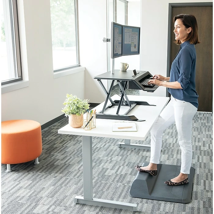 Fellowes Ergotron WorkFit-S Single LD Sit-Stand Workstation Standing Desk Adjustable Monitor Stand, Up To 27", Black (33-342-200) - Image 7
