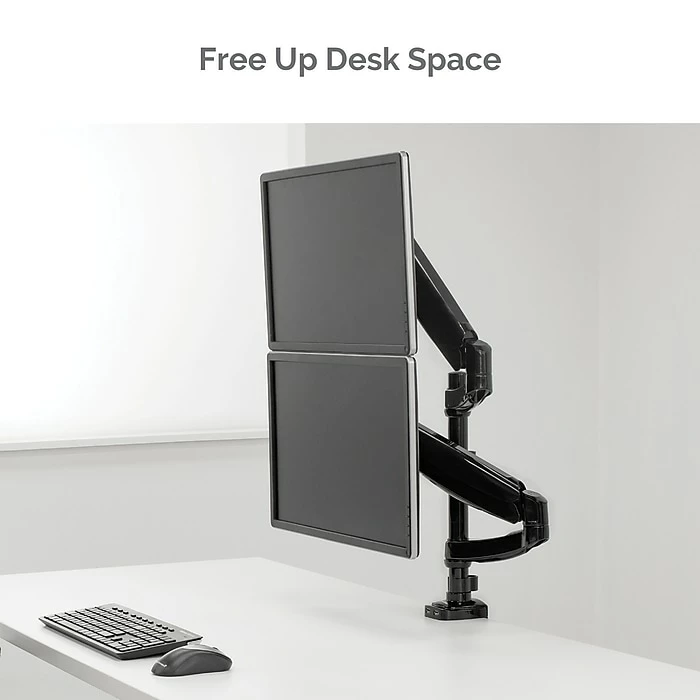 Fellowes Platinum Series Dual Stacking Adjustable Monitor Arm, Up To 32", Black (8043401) - Image 5