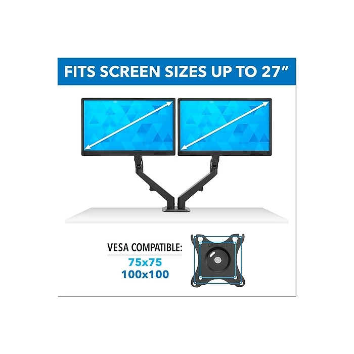 Mount-It! Adjustable Monitor Arm, Up To 27", Black (MI-5762) - Image 2