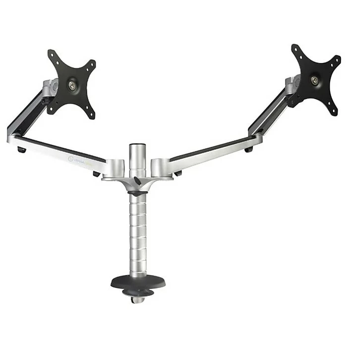 Versa Tables Omniview Dual Adjustable Monitor Arm, Up To 27", Silver (VT6220002-01-00)