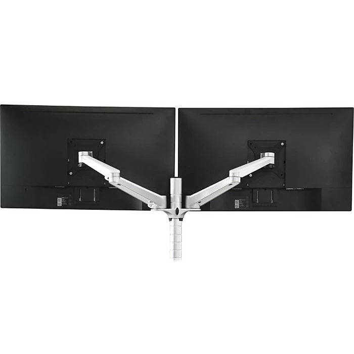 Versa Tables Omniview Dual Adjustable Monitor Arm, Up To 27", Silver (VT6220002-01-00) - Image 3